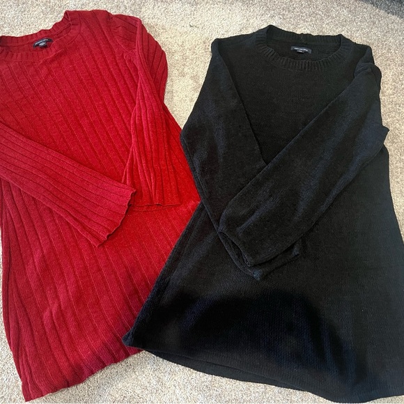 American Eagle Outfitters Other - American Eagle Sweater Dresses Red & Black Long Sleeve Stretch Dresses
Sz:SmP/Ch
